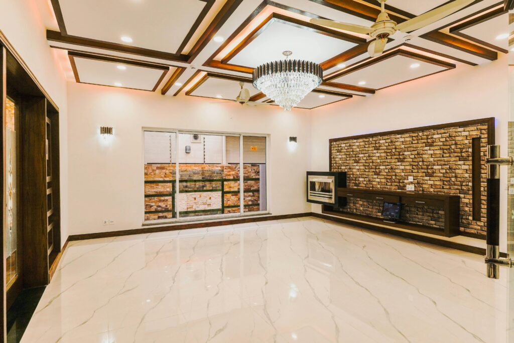 Porcelain tiled floor in a modern living room,House Flooring Tiles.