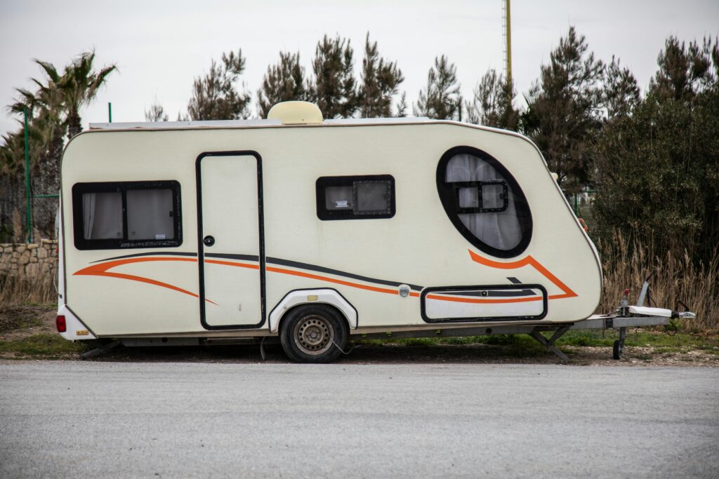 Double wide mobile home on a truck for relocation.