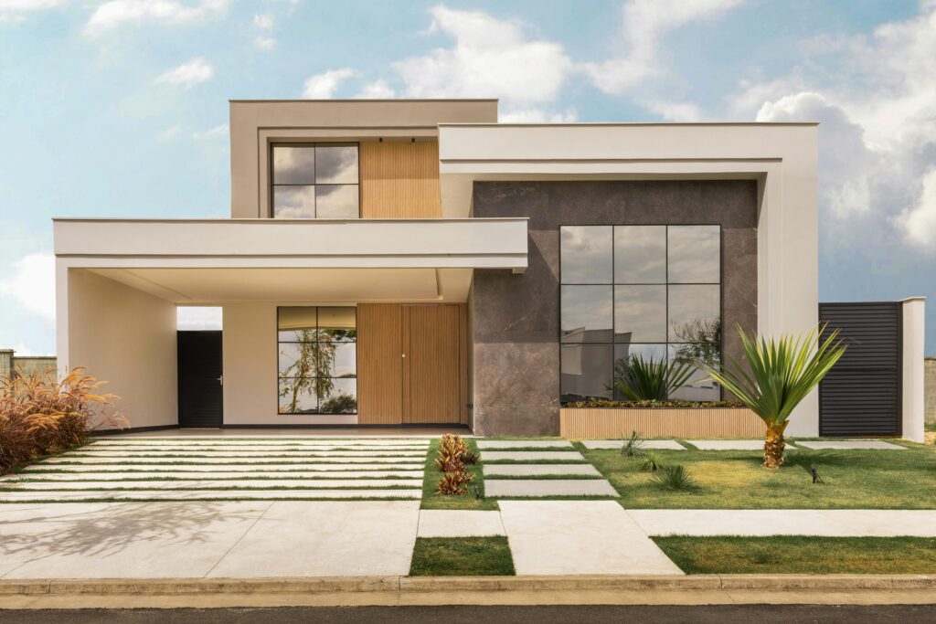 Modern trailer home with stylish design.