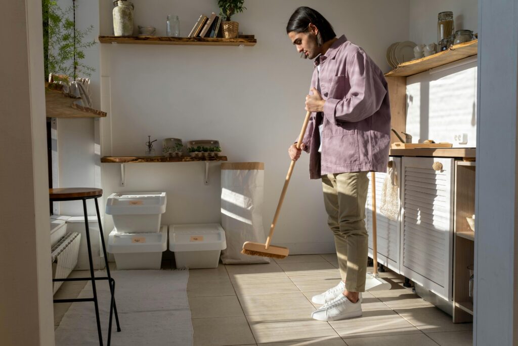 A budget-friendly kitchen upgrade using peel and stick tiles.