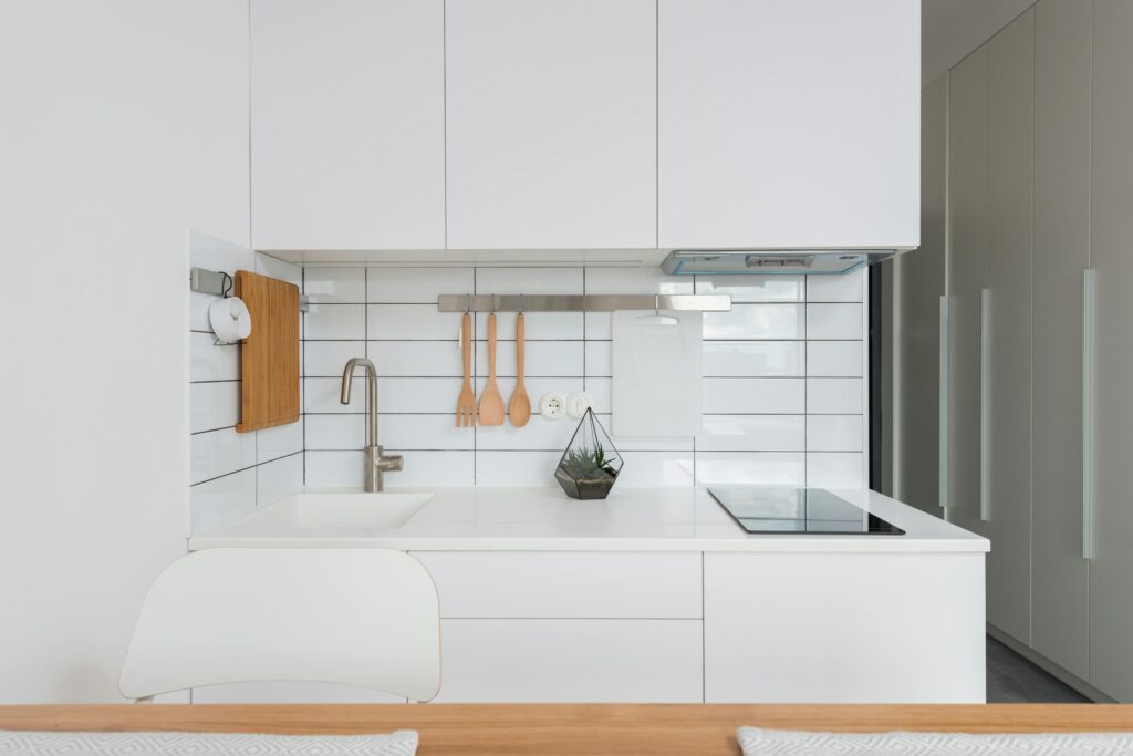 Alternative to bullnose Tile edge moulding used for a polished backsplash finish.
